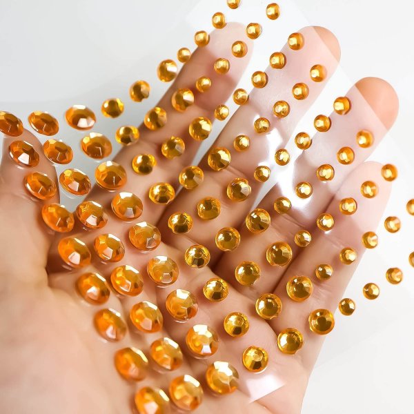 画像6: 123 ラインストーンシール(デコシール) ジュエリータイプ 4〜9ミリ【ライトオレンジ】1シート (6)