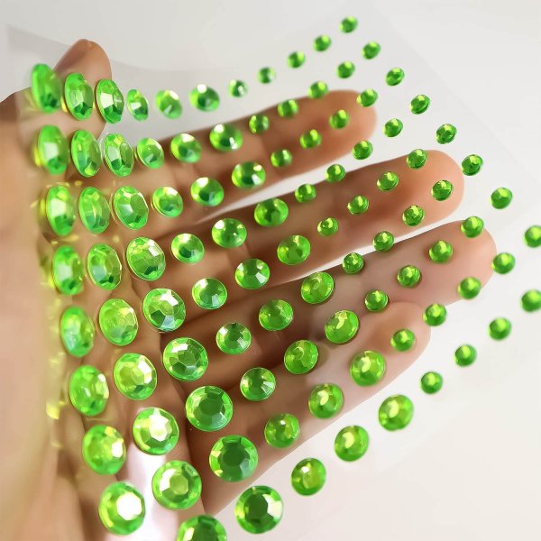画像6: 125 ラインストーンシール(デコシール) ジュエリータイプ 4〜9ミリ【ペリドット】1シート (6)