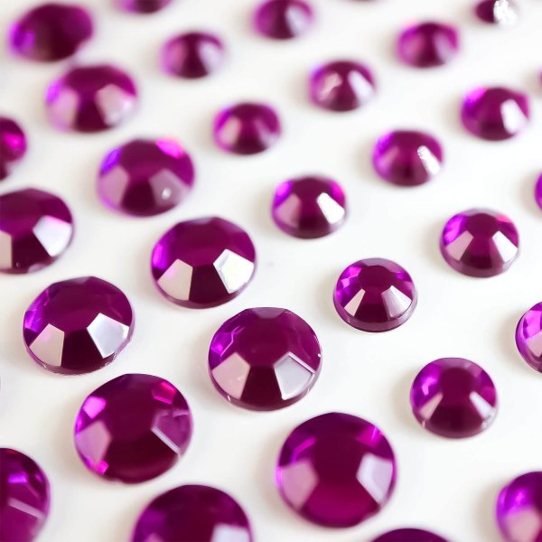 画像5: 128 ラインストーンシール(デコシール) ジュエリータイプ 4〜9ミリ【パープル】1シート (5)