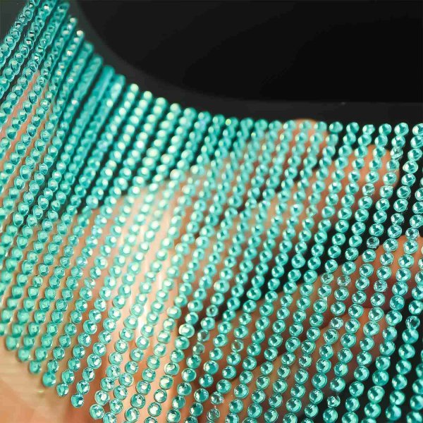 画像5: 136 ラインストーンシール(デコシール) ジュエリータイプ 3ミリ【ターコイズブルー】1シート (5)