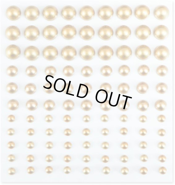 画像1: 141 ラインストーンシール(デコシール) パールタイプ 4〜8ミリ【マットゴールド】1シート (1)