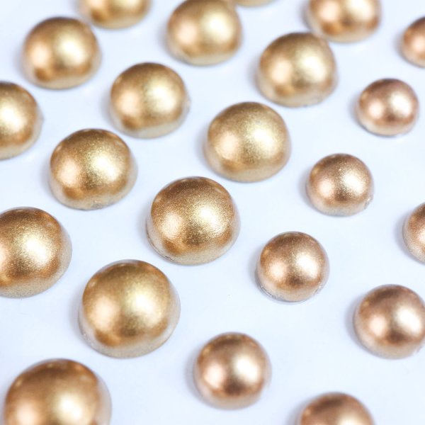 画像5: 141 ラインストーンシール(デコシール) パールタイプ 4〜8ミリ【マットゴールド】1シート (5)