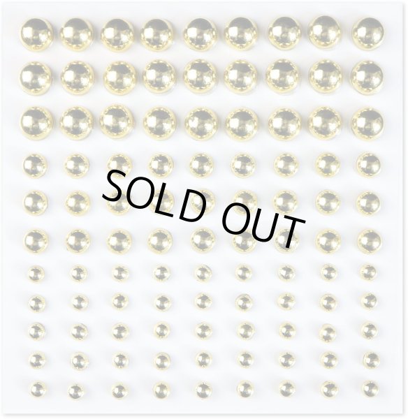 画像1: 【ラインストーンシール デコシール】パールタイプ 4〜8ミリ【メタルゴールド】LS-1431シート (1)