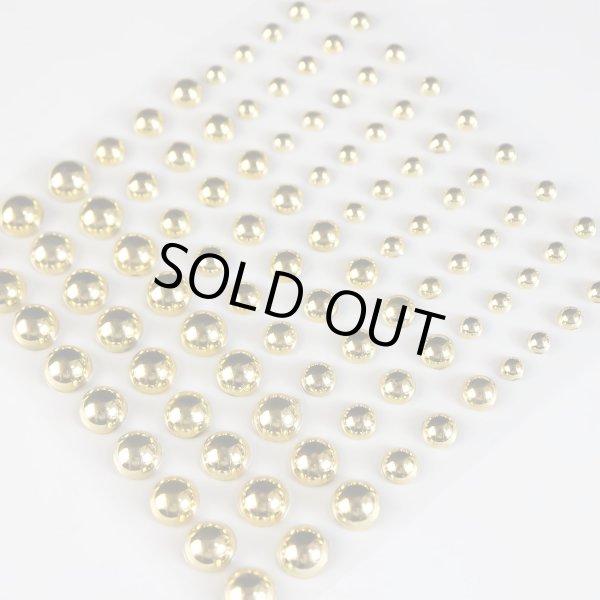 画像4: 【ラインストーンシール デコシール】パールタイプ 4〜8ミリ【メタルゴールド】LS-1431シート (4)