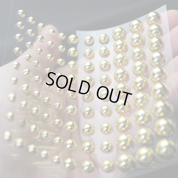 画像6: 【ラインストーンシール デコシール】パールタイプ 4〜8ミリ【メタルゴールド】LS-1431シート (6)