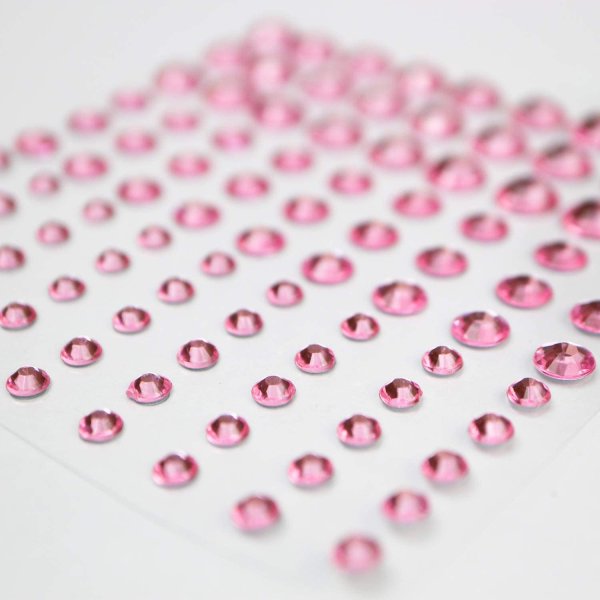 画像4: 078 ラインストーンシール(デコシール) ジュエリータイプ 4〜9ミリ【ピンク】1シート (4)
