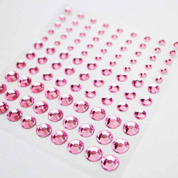 画像5: 078 ラインストーンシール(デコシール) ジュエリータイプ 4〜9ミリ【ピンク】1シート (5)