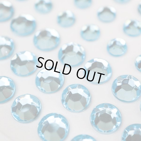 画像2: 079 ラインストーンシール(デコシール) ジュエリータイプ 4〜9ミリ【ブルー】1シート (2)