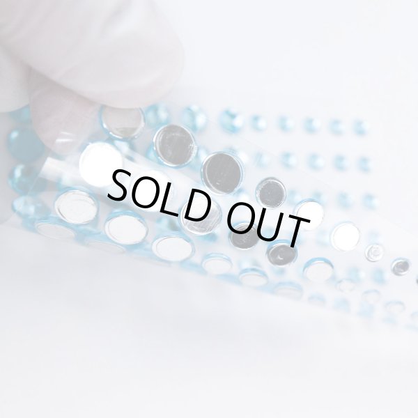 画像4: 079 ラインストーンシール(デコシール) ジュエリータイプ 4〜9ミリ【ブルー】1シート (4)