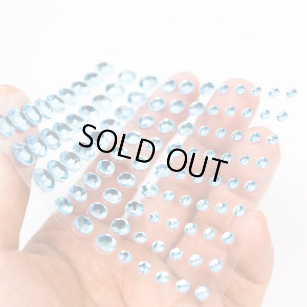 画像6: 079 ラインストーンシール(デコシール) ジュエリータイプ 4〜9ミリ【ブルー】1シート (6)