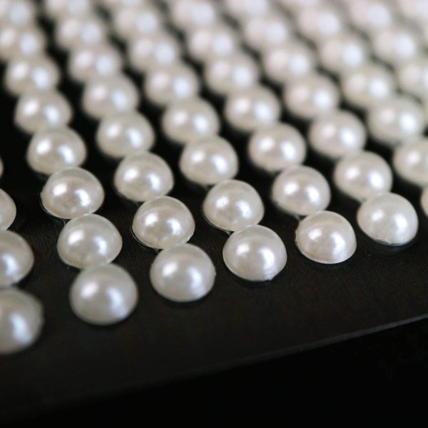 画像6: 002 ラインストーンシール(デコシール) パールタイプ 5ミリ【パール】1シート (6)