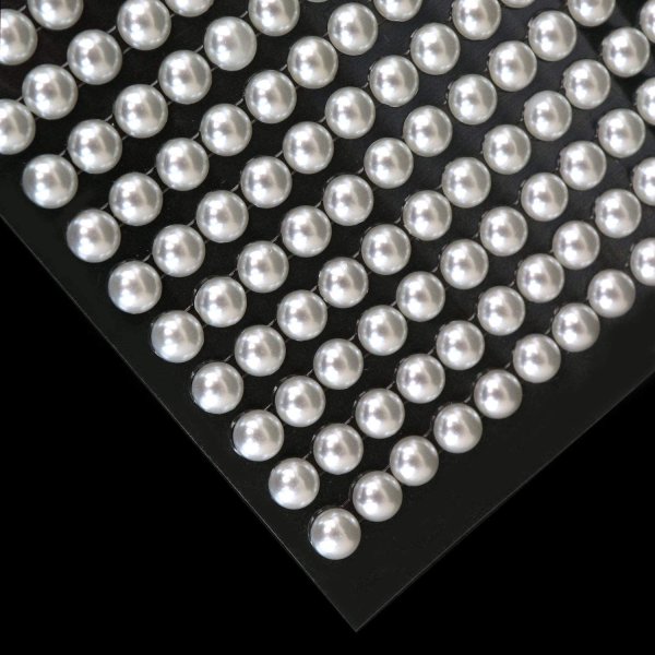 画像3: 001 ラインストーンシール(デコシール) パールタイプ 6ミリ【パール】1シート (3)