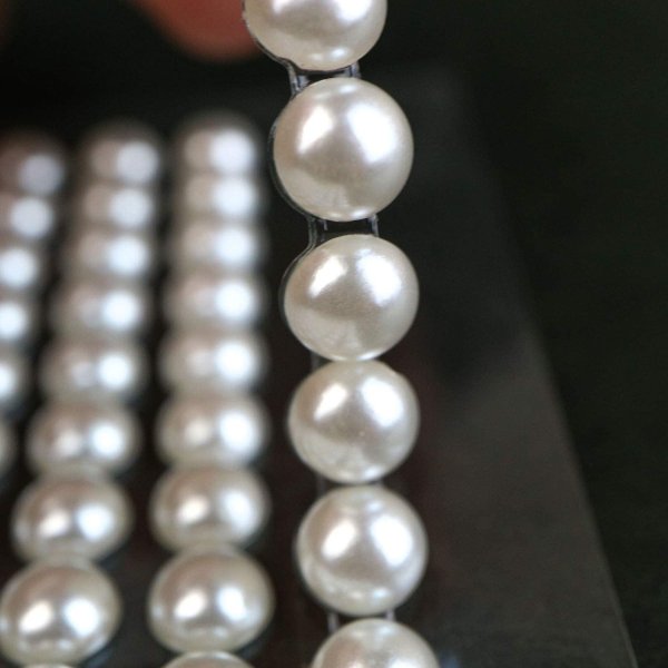 画像5: 001 ラインストーンシール(デコシール) パールタイプ 6ミリ【パール】1シート (5)