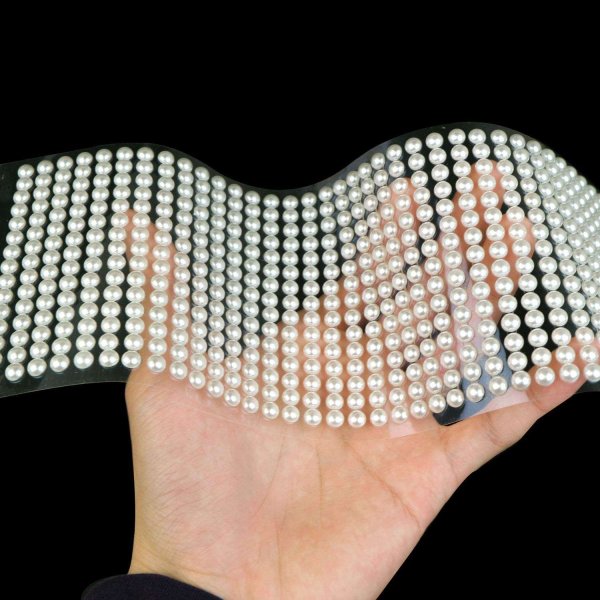 画像6: 001 ラインストーンシール(デコシール) パールタイプ 6ミリ【パール】1シート (6)