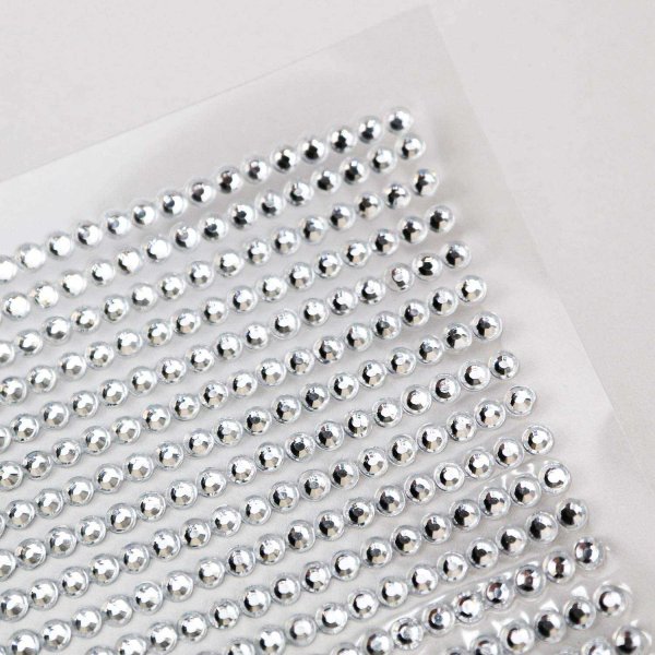 画像6: 070 ラインストーンシール(デコシール) ジュエリータイプ 3ミリ【シルバー】1シート (6)