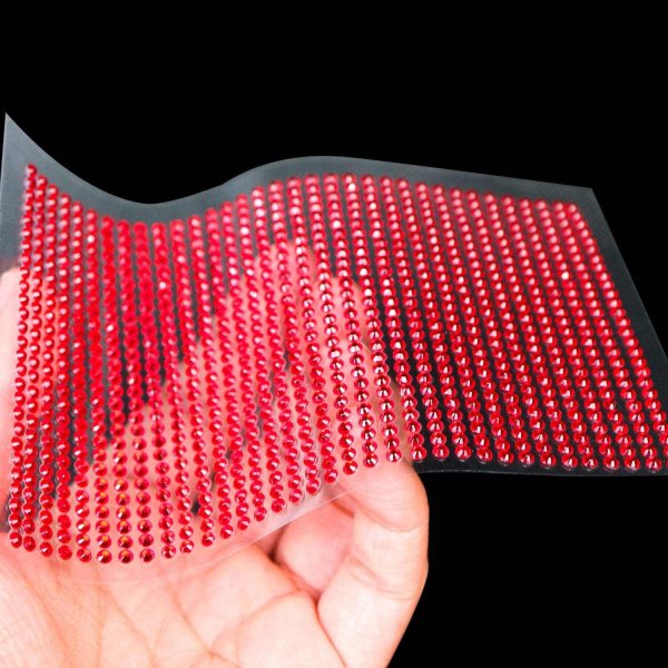 画像6: 071 ラインストーンシール(デコシール) ジュエリータイプ 3ミリ【レッド】1シート (6)