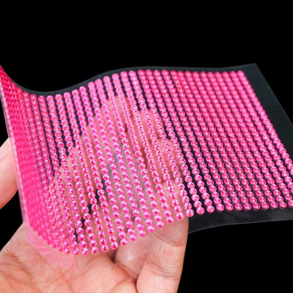 画像6: 072 ラインストーンシール(デコシール) ジュエリータイプ 3ミリ【ピンク】1シート (6)