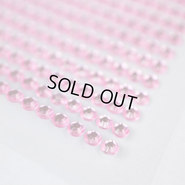 画像7: 073 ラインストーンシール(デコシール) ジュエリータイプ 3ミリ【ライトピンク】1シート (7)