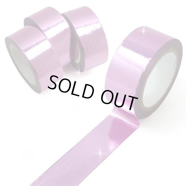 画像1: メッキマスキングテープ ピンク 粘着あり デコレーション ラッピング 【幅15mm×長さ5m】 4巻 きらきらぷんぷん丸 MMT-015 (1)