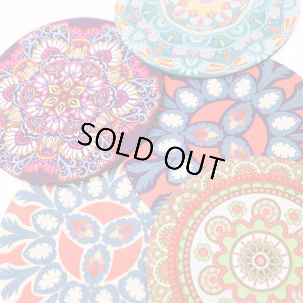 画像3: コースター マンダラ 【5個入り】 裏面ゴム製 滑り止め オシャレ かわいい 曼荼羅 きらきらぷんぷん丸 MND-001 (3)