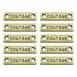 画像1: メタルタグ プレート 【アンティークゴールド】 10個入り 両穴 長方形 英字 チャーム ハンドメイド 手芸 レトロ きらきらぷんぷん丸 MTG-001 (1)