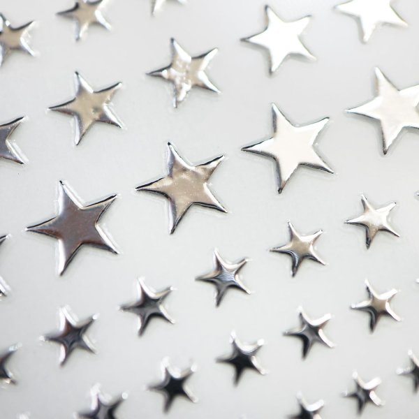 画像4: ネイルシール 星 スター 銀 【1シート入り】 シルバー ネイルステッカー 貼るだけ ネイルアート セルフネイル デコレーション きらきらぷんぷん丸 NAS-002 (4)