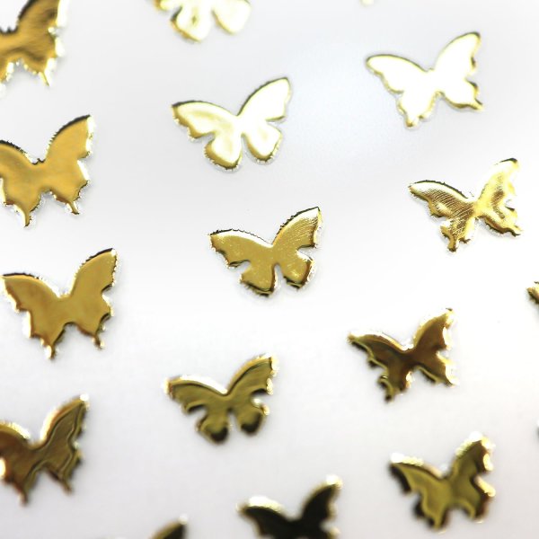 画像4: ネイルシール 蝶々 金 【1シート入り】 バタフライ ゴールド ネイルステッカー 貼るだけ ネイルアート セルフネイル デコレーション きらきらぷんぷん丸 NAS-009 (4)
