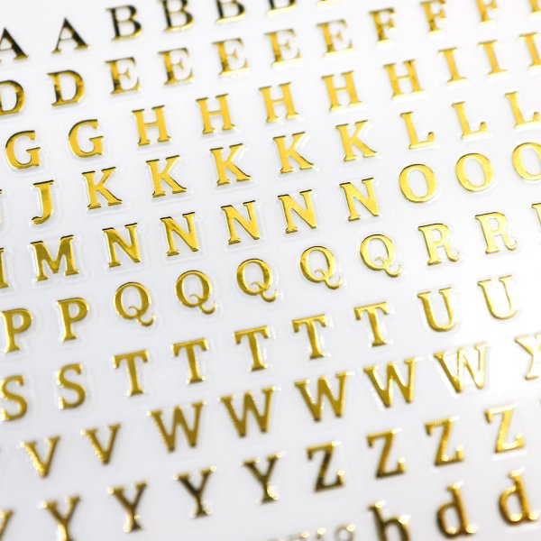 画像4: ネイルシール アルファベット セリフ体 英語 文字【ゴールド】ネイルステッカー ネイルアート セルフネイル デコレーション【1シート入り】きらきらぷんぷん丸 NAS-012 (4)