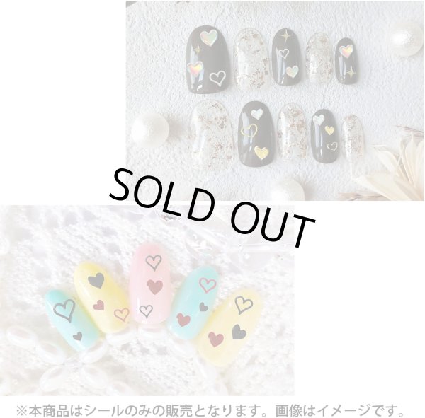 画像5: ネイルシール ハート 4種セット ゴールド オーロラ 4シート入り 金 ライン キラキラ ネイルステッカー ネイルアート セルフネイル きらきらぷんぷん丸 NAS-101 (5)