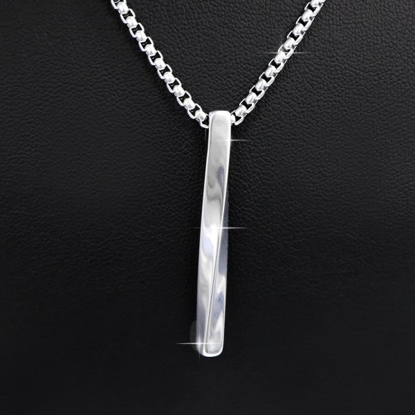 画像6: ネックレス メンズ スティック 全長約67cm ペンダント ねじれレディース アクセサリー チェーン スネークチェーン シルバー きらきらぷんぷん丸 NKL-001 (6)