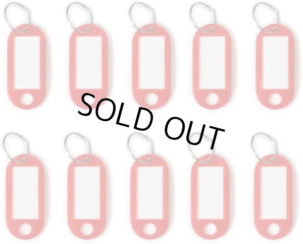 画像1: ネームタグ 名前タグ 名札【レッド 10個入り】赤 鍵 キーホルダー 荷物タグ 業務用 きらきらぷんぷん丸 NMT-003 (1)