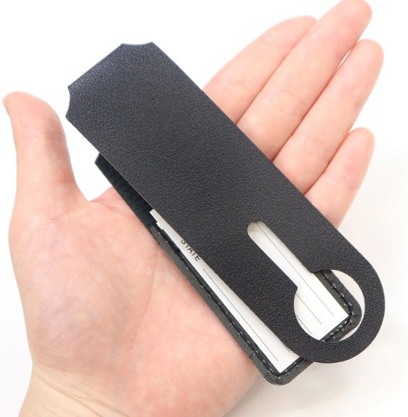 画像6: ネームタグ 革製 【ブラック】 黒 3枚入りx〔1セット〕 荷物タグ ラゲッジタグ スーツケース 目印 ラゲージタグ レザー きらきらぷんぷん丸 NMT-011 (6)