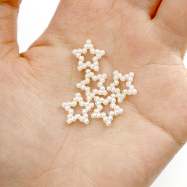 画像6: ネイルパーツ パール【星】スター 白 ホワイト 立体 ネイルアート デコパーツ デコレーション 50個入り【11mm】きらきらぷんぷん丸 NP-021 (6)