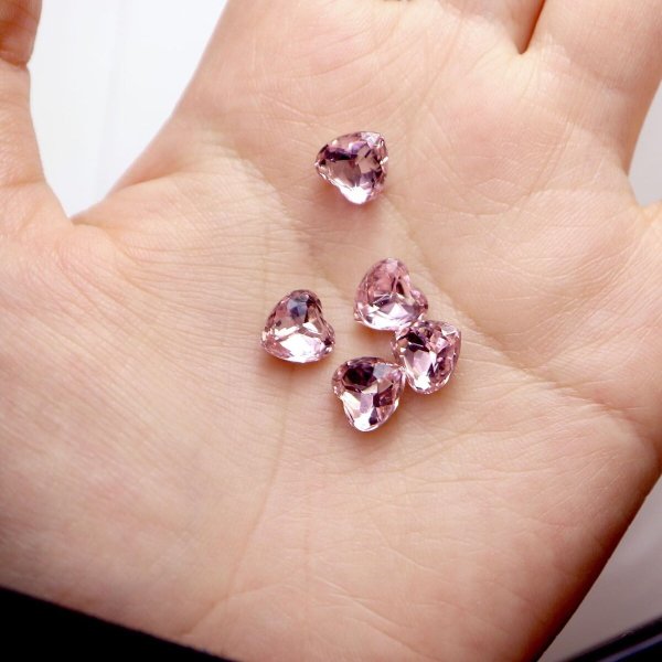 画像6: ネイルパーツ ハート【ピンク】透明 立体 パーツ 3D ネイルアート デコパーツ ラインストーン デコレーション 25個入り【8mm】きらきらぷんぷん丸 NP-023 (6)