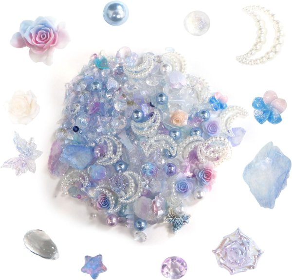 画像1: ネイルパーツ デコレーション【パープルセット】ミックスセット 立体 3D ジュエリー 手芸 パール ラインストーン 薔薇 ランダム きらきらぷんぷん丸 NP-052 (1)