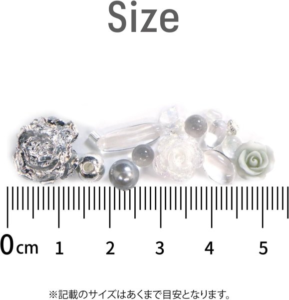 画像3: ネイルパーツ デコレーション【ホワイトセット】ミックスセット 立体 3D ジュエリー 手芸 パール ラインストーン 薔薇 ランダム きらきらぷんぷん丸 NP-055 (3)