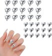 画像1: ネイルパーツ ハート 【クリスタル】 大・小サイズ 30個入り 斜め 透明 立体 パーツ 3D ネイルアート デコパーツ ラインストーン きらきらぷんぷん丸 NP-056 (1)