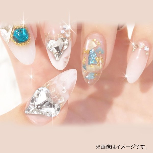 画像6: ネイルパーツ ハート 【クリスタル】 大・小サイズ 30個入り 斜め 透明 立体 パーツ 3D ネイルアート デコパーツ ラインストーン きらきらぷんぷん丸 NP-056 (6)