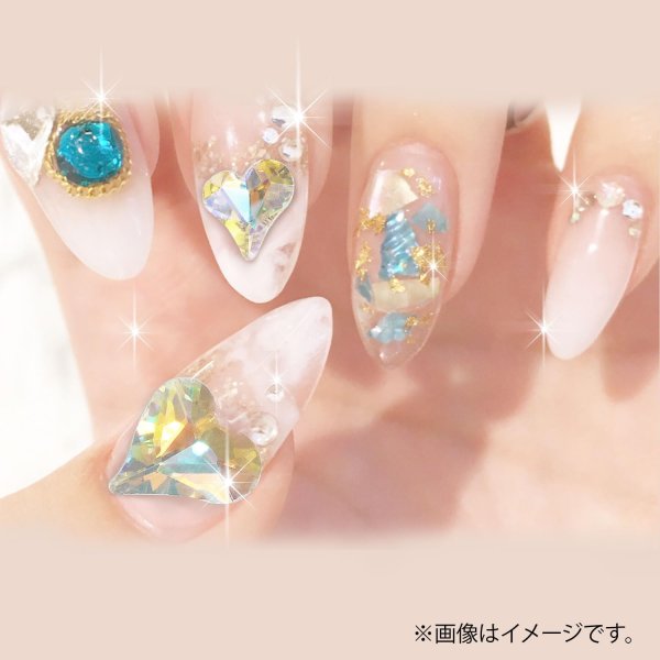画像6: ネイルパーツ ハート 【オーロラクリスタル】 大・小サイズ 30個入り 斜め 透明 立体 パーツ 3D ネイルアート デコパーツ きらきらぷんぷん丸 NP-057 (6)