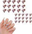 画像1: ネイルパーツ ハート 【ピンク】 大・小サイズ 30個入り 斜め 透明 立体 パーツ 3D ネイルアート デコパーツ ラインストーン きらきらぷんぷん丸 NP-058 (1)