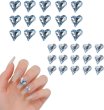 画像1: ネイルパーツ ハート 【ライトブルー】 大・小サイズ 30個入り 斜め 透明 立体 パーツ 3D ネイルアート デコパーツ ラインストーン きらきらぷんぷん丸 NP-059 (1)
