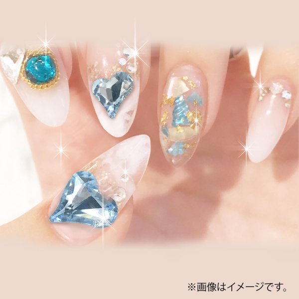 画像6: ネイルパーツ ハート 【ライトブルー】 大・小サイズ 30個入り 斜め 透明 立体 パーツ 3D ネイルアート デコパーツ ラインストーン きらきらぷんぷん丸 NP-059 (6)