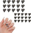画像1: ネイルパーツ ハート 【ブラック】 大・小サイズ 30個入り 斜め 透明 立体 パーツ 3D ネイルアート デコパーツ ラインストーン きらきらぷんぷん丸 NP-060 (1)