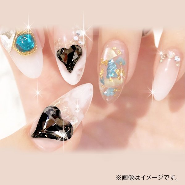 画像6: ネイルパーツ ハート 【ブラック】 大・小サイズ 30個入り 斜め 透明 立体 パーツ 3D ネイルアート デコパーツ ラインストーン きらきらぷんぷん丸 NP-060 (6)