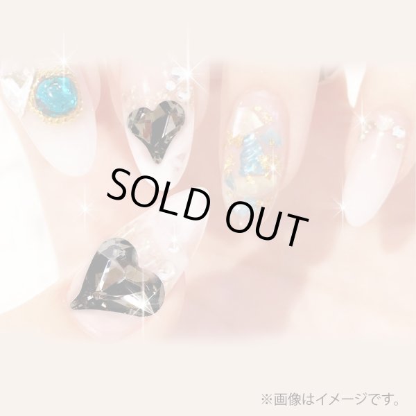 画像6: ネイルパーツ ハート 【ブラック】 大・小サイズ 30個入り 斜め 透明 立体 パーツ 3D ネイルアート デコパーツ ラインストーン きらきらぷんぷん丸 NP-060 (6)