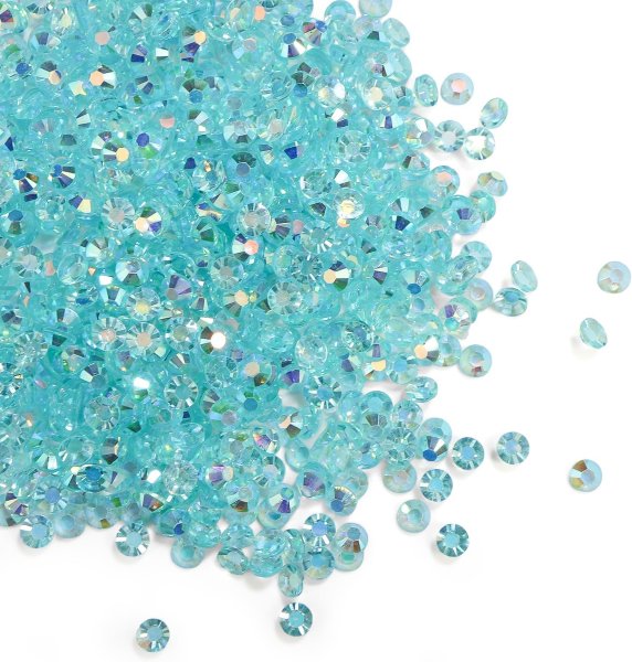 画像1: ネイルパーツ ラインストーン【ライトブルー】水色 約800粒入り オーロラ デコ【3mm】大容量 推し活 ハンドメイド DIY 手芸 きらきらぷんぷん丸 NP-061 (1)