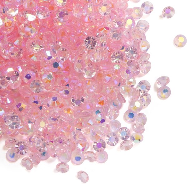 画像1: ネイルパーツ ラインストーン【ピンク】約800粒入り オーロラ デコ【3mm】大容量 推し活 ハンドメイド DIY 手芸 おしゃれ 可愛い きらきらぷんぷん丸 NP-064 (1)