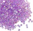 画像1: ネイルパーツ ラインストーン【パープル】紫 約800粒入り オーロラ デコ【3mm】大容量 推し活 ハンドメイド DIY 手芸 おしゃれ きらきらぷんぷん丸 NP-065 (1)