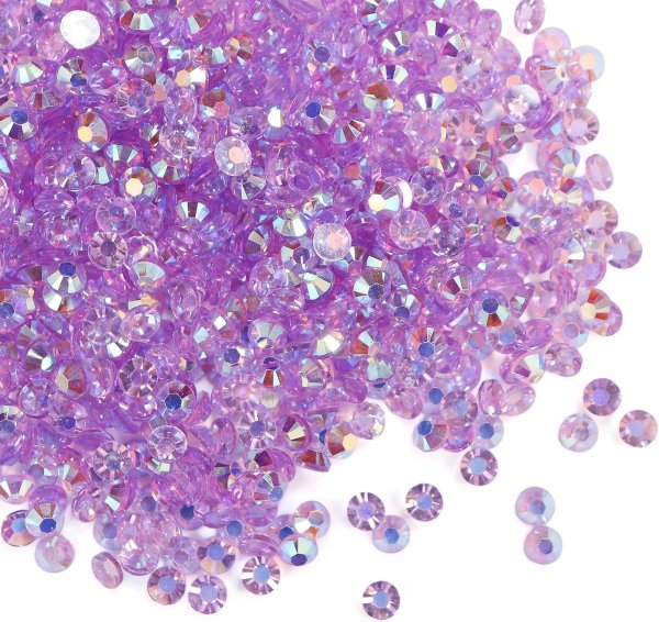 画像1: ネイルパーツ ラインストーン【パープル】紫 約800粒入り オーロラ デコ【3mm】大容量 推し活 ハンドメイド DIY 手芸 おしゃれ きらきらぷんぷん丸 NP-065 (1)