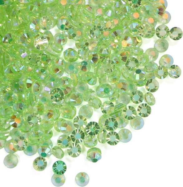 画像1: ネイルパーツ ラインストーン【グリーン】緑 約800粒入り オーロラ デコ【3mm】大容量 推し活 ハンドメイド DIY 手芸 おしゃれ きらきらぷんぷん丸 NP-066 (1)